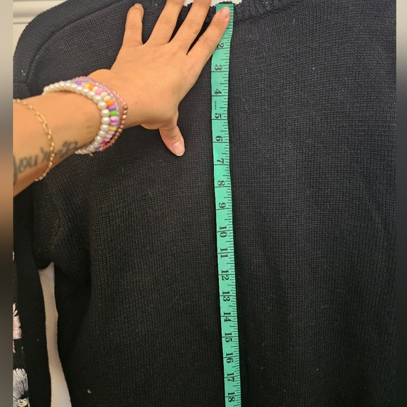 Vintage, knit, black, Victoria, embroidered, casual, sweater, 90s, 2000s, barbie - Picture 9 of 11